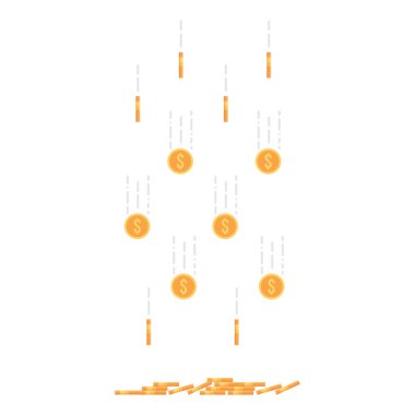 Yukarıdan gelen para sikkelerinin vektörü