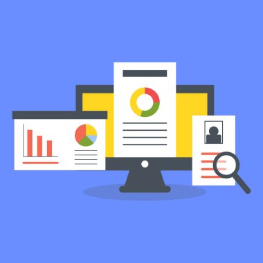 İş konsepti stratejili vektör dizüstü bilgisayar