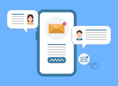 Akıllı telefon sohbet kavramının vektör çizimi