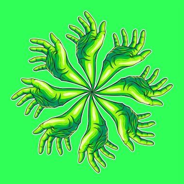 yeşil dairesel el vektör sembolü