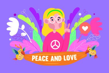 Yapraklı barışçıl kadın vektörü