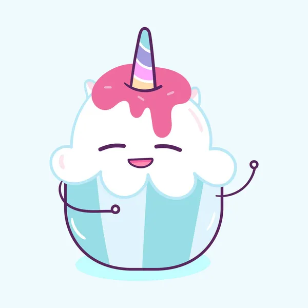 Cute Unicorn Themed Cake Vector — 스톡 벡터