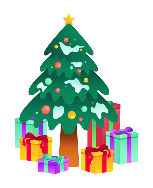 Vánoční Strom Vektor Dárky — Stockový vektor