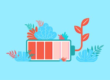 Çim kavramlı vektör bataryası