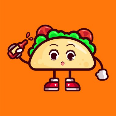 Tatlı taco yemek karakter vektörü