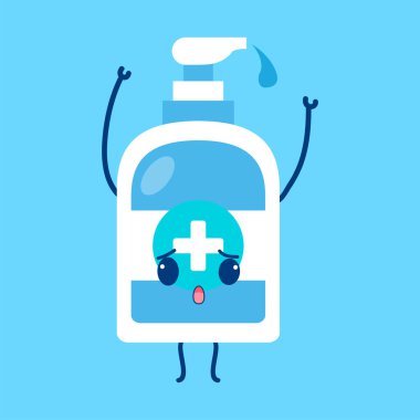 sıvı sabun karakter çizim vektörü