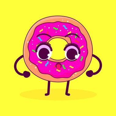 Tatlı tatlı çörek karakter vektörü