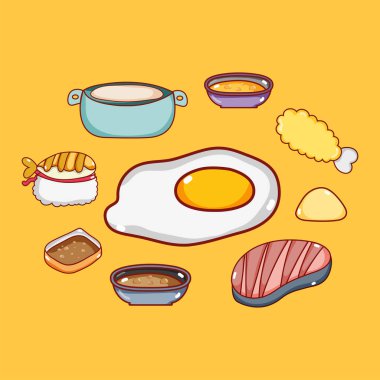 Yumurta besin kümesinin vektör çizimi