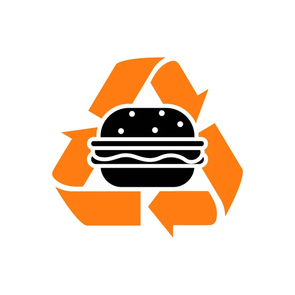 Vector Logo Hamburguesa Con Concepto Reciclaje — Archivo Imágenes Vectoriales