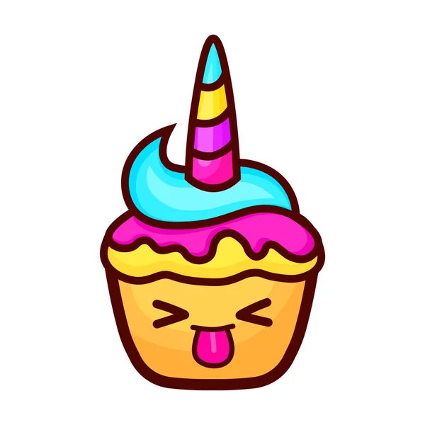 Cute Sweet Cake Character Vector — Stock vektor