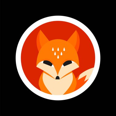 Çemberli bir tilkinin vektör çizimi