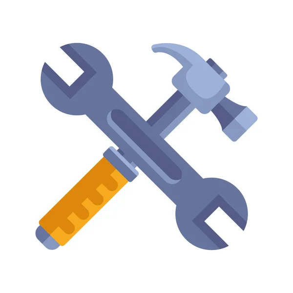 Schraubenschlüssel Und Schraubenzieher Illustrationsvektor — Stockvektor