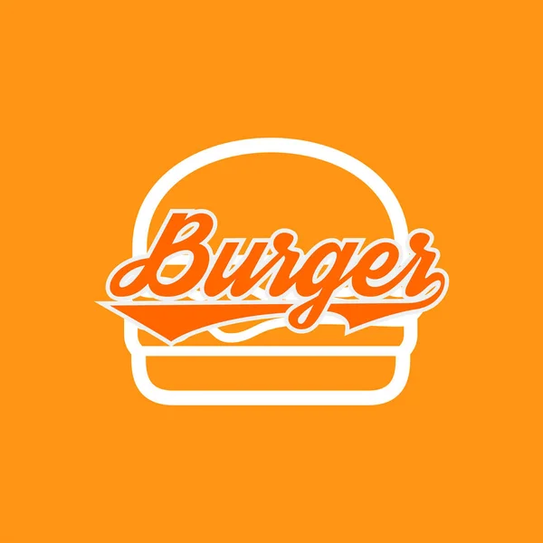 Burger Logo Vector Met Typografie — Stockvector