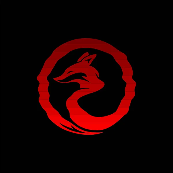 Vecteur Logo Renard Rond Rouge — Image vectorielle