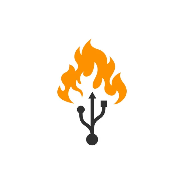 Fire Usb Logo Vector — Stock Vector