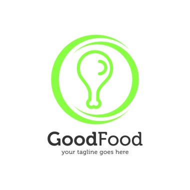 yuvarlak kızarmış tavuk logo vektörü