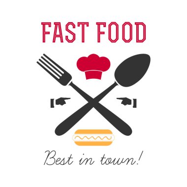  Fast food logo vektörü kavramı