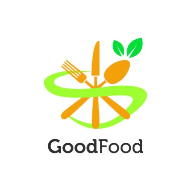 vektör logosu iyi yiyecek konsepti