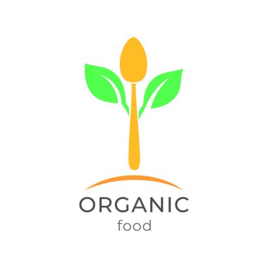  Yaprak ve kaşık logo vektörü kavramı