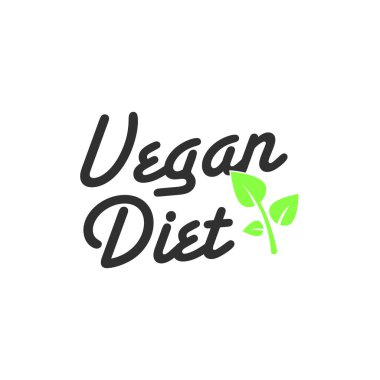 vektör tipografi vegan diyet kavramı