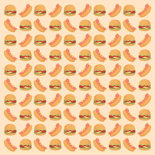 Burger Hotdog Background Vector — Vetor de Stock