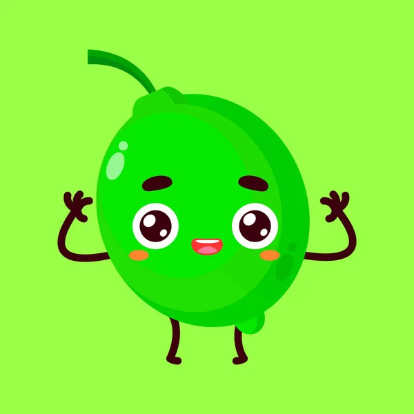 Mignon Vert Citron Dessin Animé Personnage Vecteur — Image vectorielle