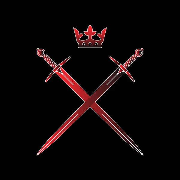 Eğimli Kılıç Taç Vektörü — Stok Vektör
