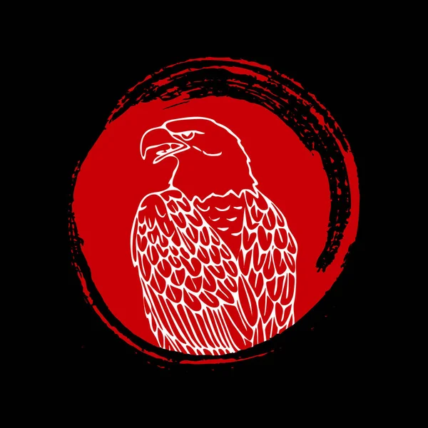 Illustration Aigle Avec Cercle Rouge — Image vectorielle
