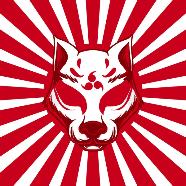 Japon Köpek Başı Illüstrasyon Vektörü — Stok Vektör