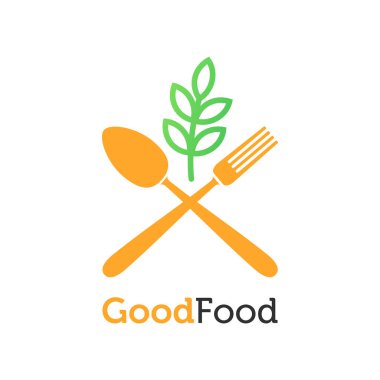 konseptli sağlıklı gıda logo vektörü