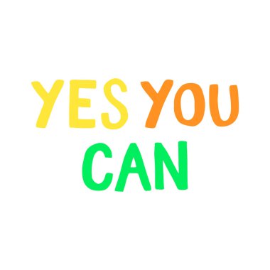 Vektör temalı tipografi Evet yapabilirsin