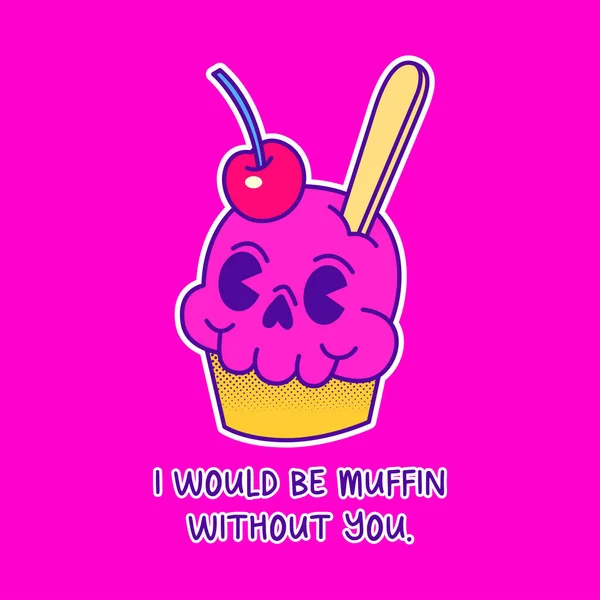 Kirazlı sevimli pembe kek karakteri