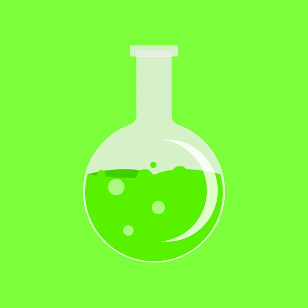 Green Poison Bottle Vector Bubbles — Stock Vector