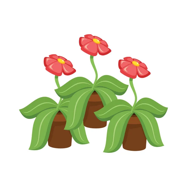 3本の赤い花の木 — ストックベクタ