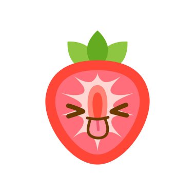 şirin çilek karakter vektörü