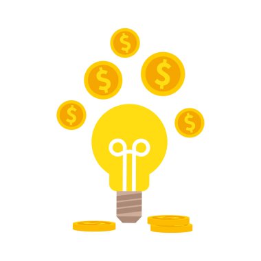  Bozuk para konseptli vektör lambası