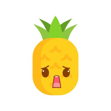 düz şirin ananas meyve karakteri vektörü