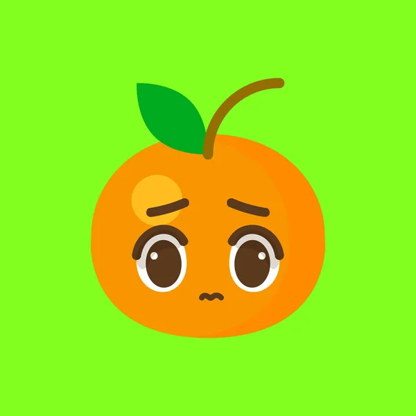 Niedliche Orange Frucht Charakter Vektor — Stockvektor