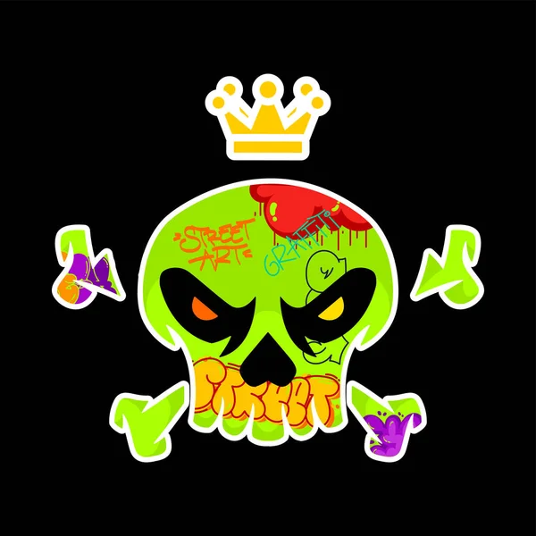 Skull Vector Concept Graffiti — Vector de stock