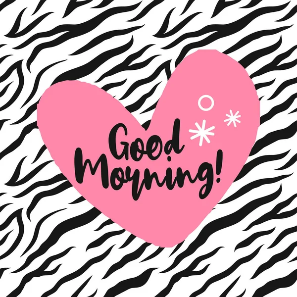 Vector Writing Good Morning Heart — Vector de stock