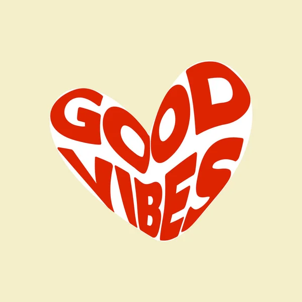 Vector Writing Good Vibes Heart Shaped — Image vectorielle