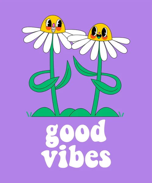 Vector Flower Good Vibes — Vector de stock