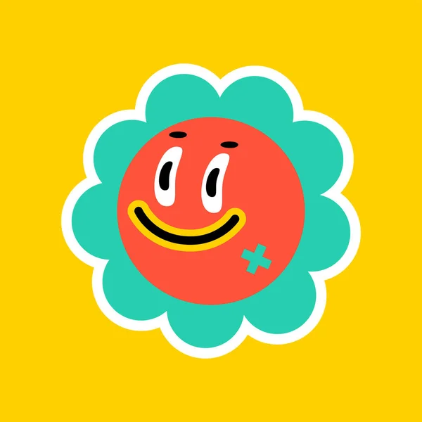 Cheerful Flower Character Vector Concept — Stock Vector