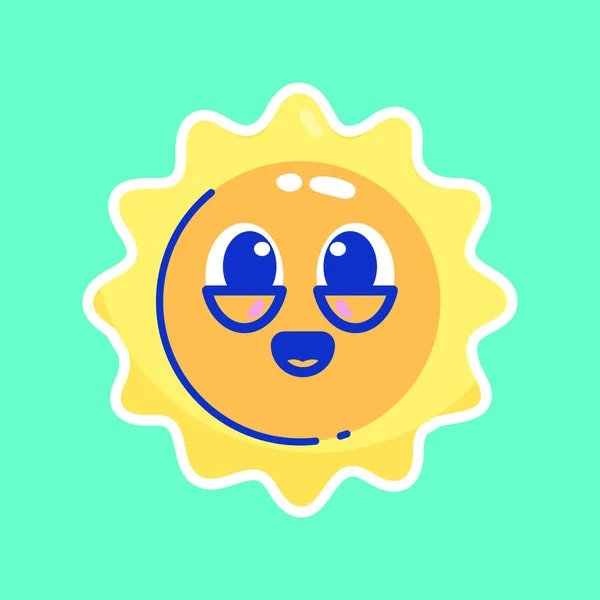 Cute Happy Sun Character Vector — Vetor de Stock
