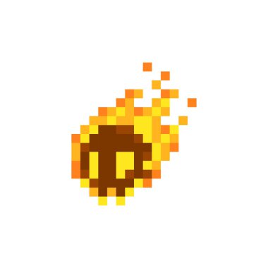 karakter vektör piksel sanat yangın kafatası
