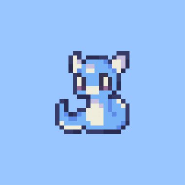 vektör şirin deniz hayvanı piksel sanatı