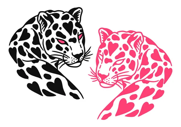 Ilustración Vectorial Dos Leopardos — Vector de stock