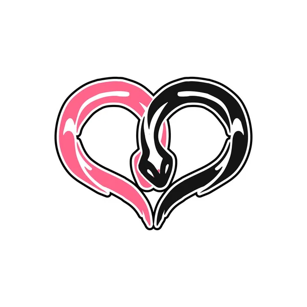 Concept Amour Vectoriel Forme Serpent — Image vectorielle