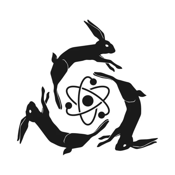 兔子的载体符号和科学概念 — 图库矢量图片