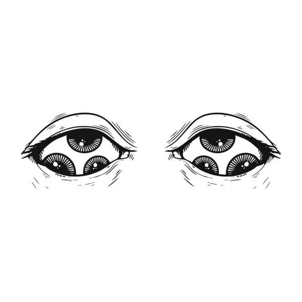 Illustration Vectorielle Paire Yeux — Image vectorielle